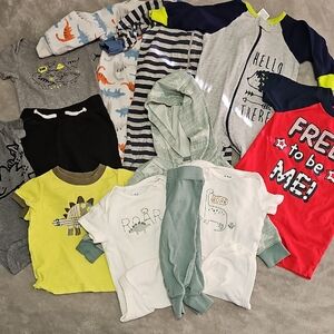 3-6 Month Baby Boy Clothing Bundle with Dinosaur Prints And Patriotic